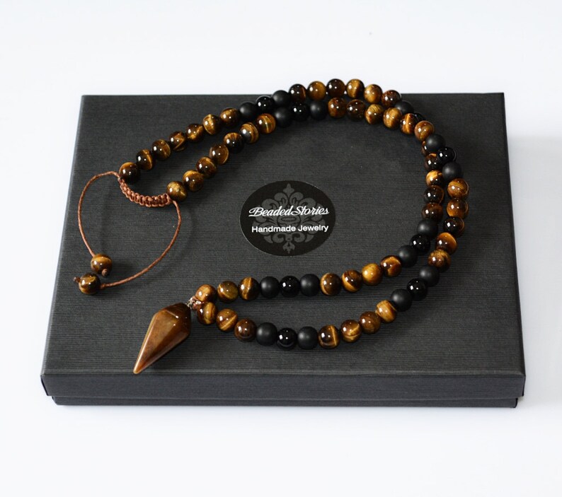 Crystal necklace Men's necklace Pendulum necklace Healing Etsy