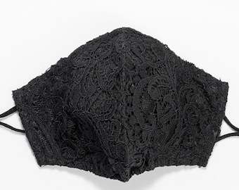 Black Lace Face Mask Nose Wire Cotton Face Mask Reusable 2 Layer Face Mask Filter Pocket wedding masks party event mask bridal