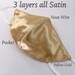 Yellow Gold Satin Mask nose wire 3 layer wedding bridal bridesmaid Facr mask fabric masks Silky SATIN face Masks 