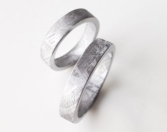 Meteorite Jewelry - Contemporary Solid Meteorite Band Ring