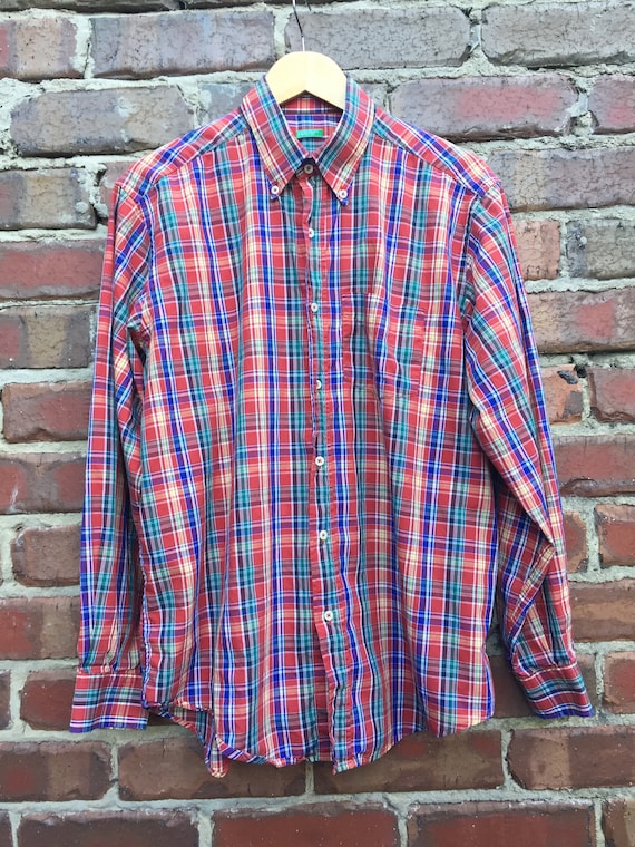 Debería Decepcionado ventaja Vintage United Colors of Benetton Check Long Sleeve Shirt Mens - Etsy