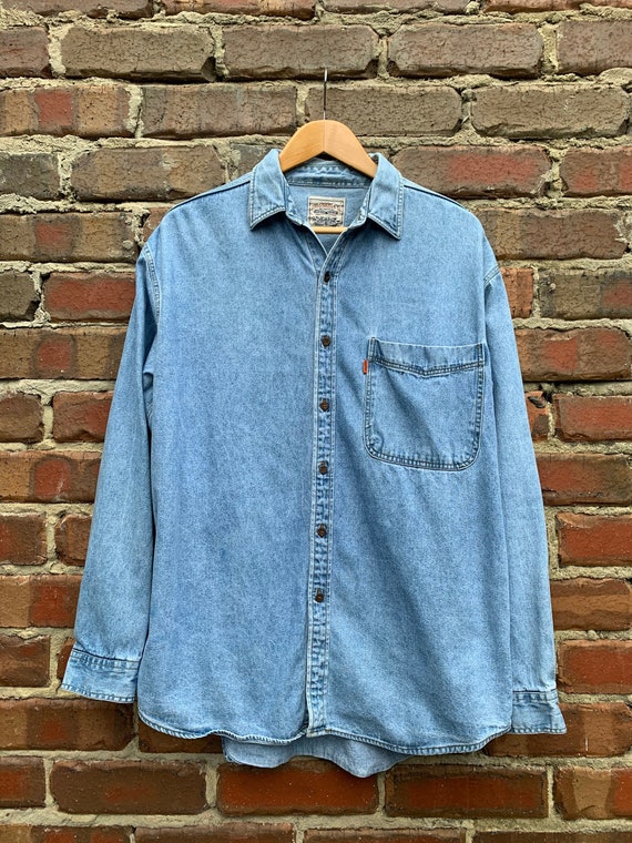 Vintage Levi's Light Blue Denim Shirt Size Mens La