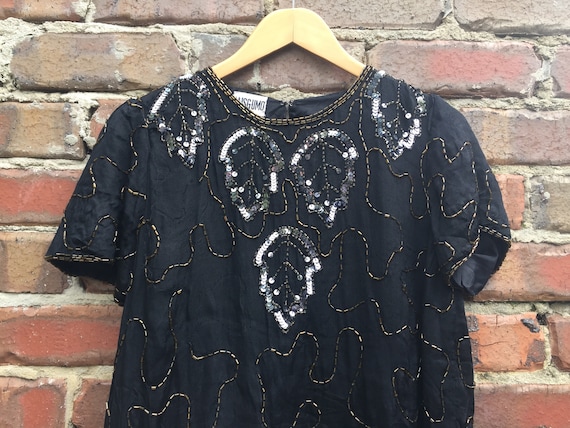 ladies black evening top