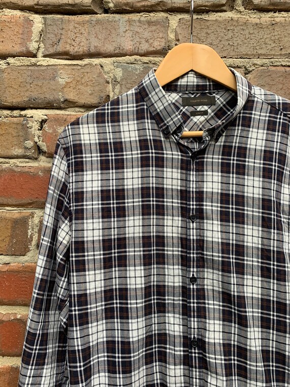 Country Road Check Shirt Black and White Mens Size Medium
