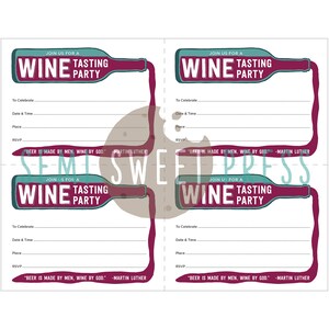 Printable Wine Tasting Invitations