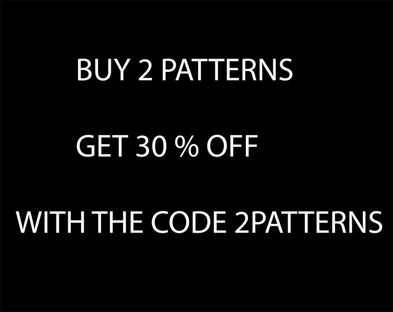 May include: Buy 2 patterns and get 30% off with the code 2PATTERNS.