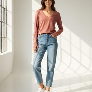 Patron de couture PDF T shirt M.longues avec trou pour pouce apparent A4,diy tshirt facile à coudre,sous pull jersey VERSION FRANCAISE