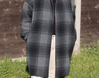 Hugo coat PDF pattern + Tutorial, women's coat pattern, stand-up collar, dropped sleeves, lined coat, A4 PDF pattern, French version