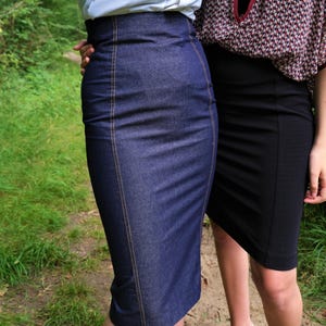 PDF pencil skirt pattern,high waisted skirt,panneled skirt,instant download pattern,digital sewing pattern for beginner,! ENGLISH VERSION