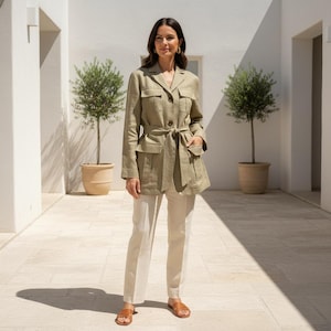 PDF sewing pattern A4 Safari Jacket ,french design jacket,beginner pattern, blazer without lining,printable blazer pattern ENGLISH VERSION