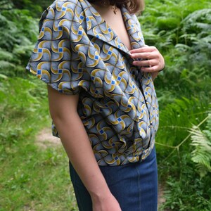 Blouse pdf pattern, pdf pattern for beginners, easy to sew top, downloadable sewing pattern, A4 A0 top pattern FRENCH VERSION