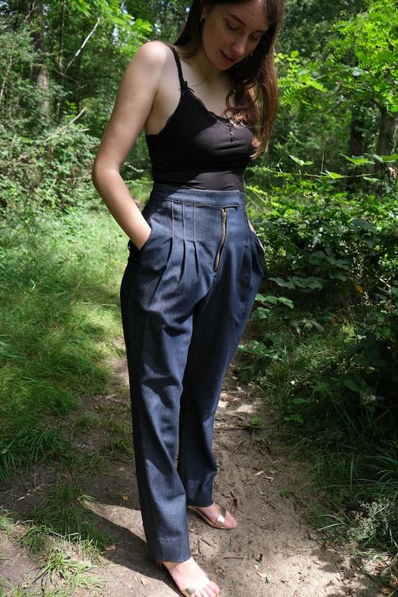 PDF Sewing Pattern Pleated Pants Bulgarina, High Waist Pants