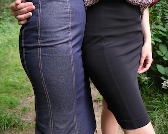PDF pencil skirt pattern, Diy sewing skirt pattern