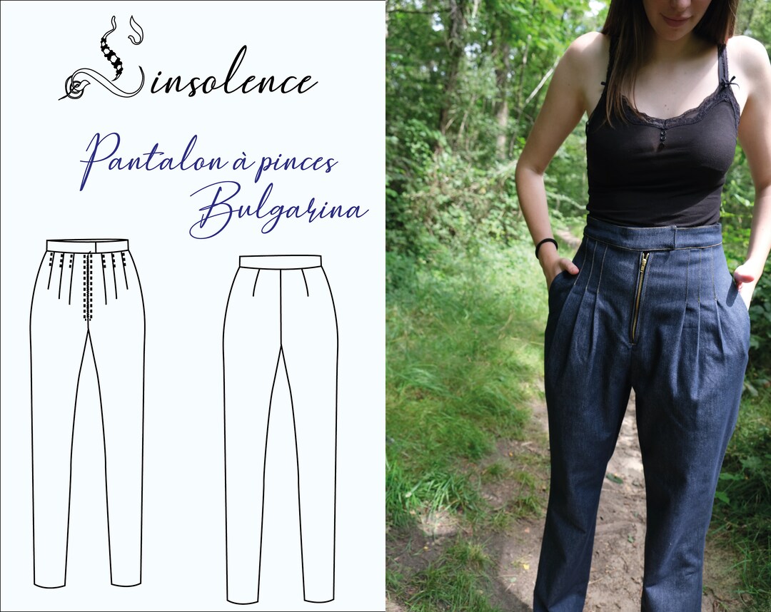 PDF Sewing Pattern Pleated Pants Bulgarina High Waist Etsy