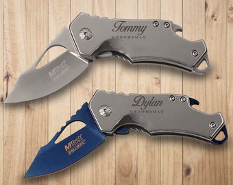 Personalized 5.75 Tactical Pocket Knife with Bottle Opener