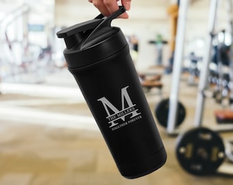 Batidora de proteínas personalizada de acero inoxidable: 795 ml (27 oz) - Regalo ideal para el gimnasio