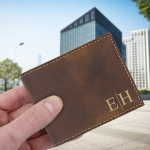 Cartera plegable de cuero sintético con protección RFID personalizada