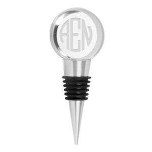 Custom Round Monogram Crystal Wine Stopper, Bottle Stopper, Custom Wine Stopper, Wine Bottle Stopper, Wedding Gift, Wine Stoppers, Wine