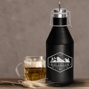 Groomsmen Vacuum Insulated Growler with Swing-Top Lid