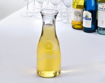 Glass Carafe | Serve Wine, Tea, Water, Salad Dressing | Personalized - Custom Engraved