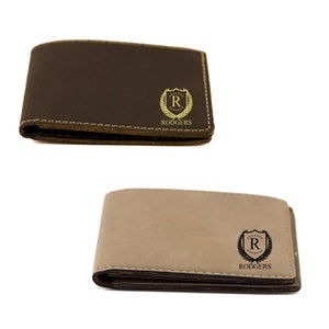 Cartera Bi-Fold de Cuero Personalizado - Diseño Shieldstar