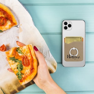 Cartera de teléfono de cuero personalizado con soporte de anillo