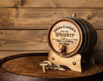 Personalized Whiskey Barrel - Custom Engraved Oak Barrel | Age your own Tequila, Whiskey, Rum, Bourbon, Wine, Vinegar...