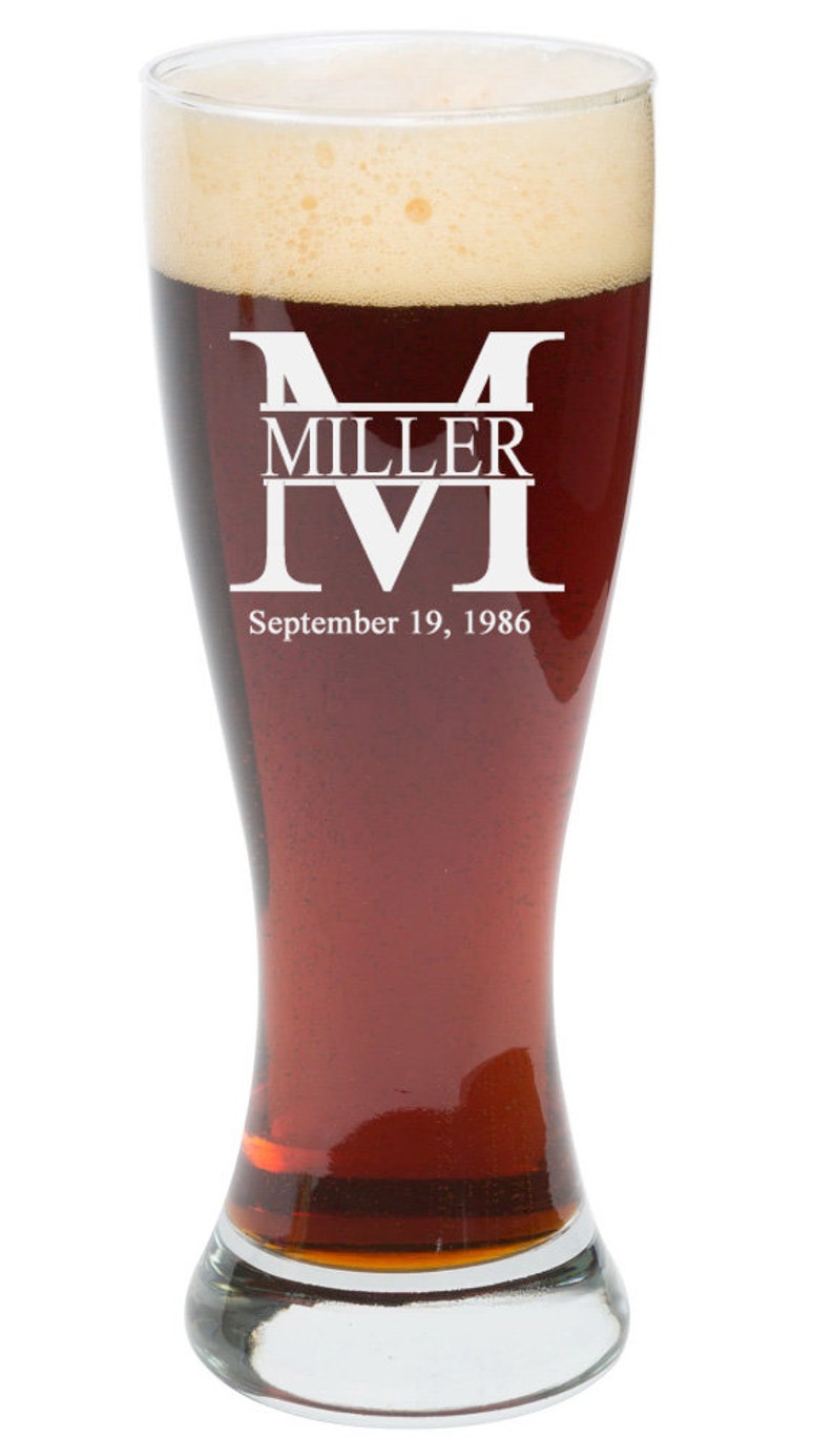 Beer Glass Miller Design Personalized Pilsner Glass 16 oz