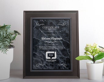 Acrylic Plaque with Marble Finish Plate | Custom Wood Plaque Recognition | Multiple Sizes | No Engraving Fee | Corporate Award