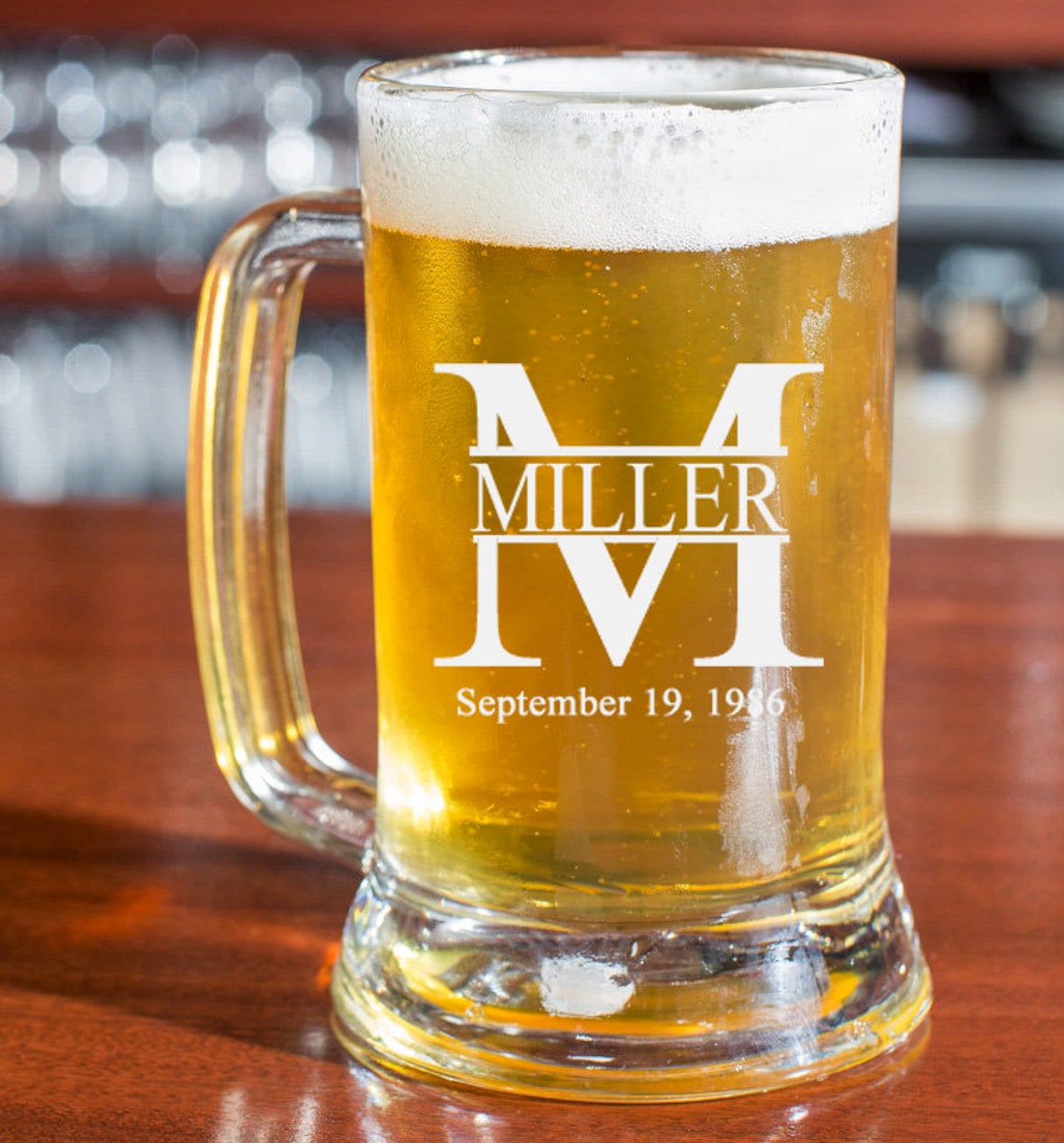 Personalized Custom Engraved Beer Mugs 16oz Miller Design Etsy