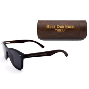 Personalized Ebony Wood Sunglasses Black Polarized Lenses