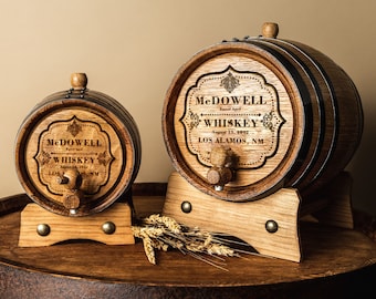 Mini barril de whisky personalizado: envejecimiento en roble blanco americano grabado