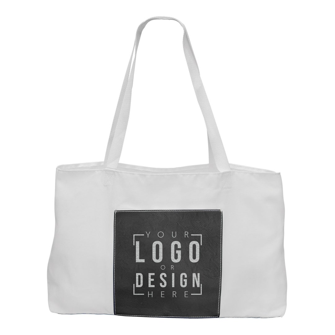 Custom Bag With Laserable Leatherette Gusset, Name Tote Bag, Canvas