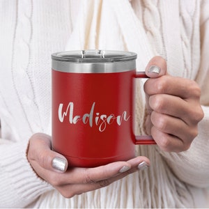Personalized 15 oz. Stainless Steel Vacuum Insulated Mug with Slider Lid