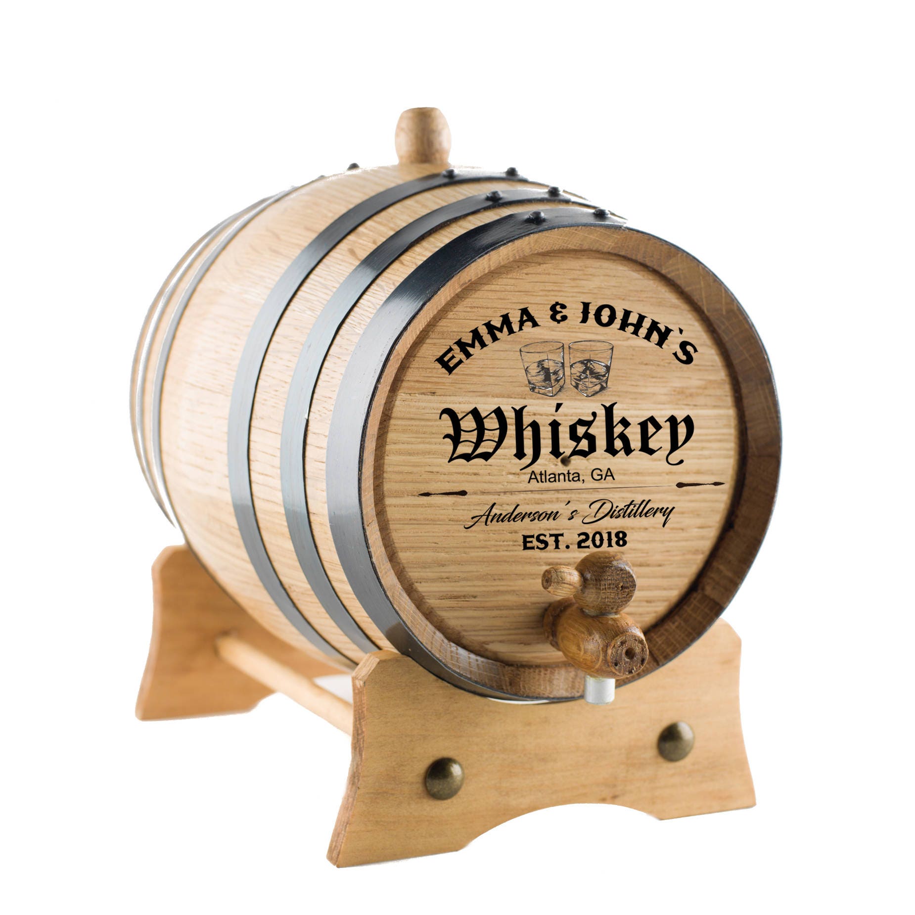 Personalized Whiskey Barrel: Custom Engraved Oak, Age Your Own Spirits