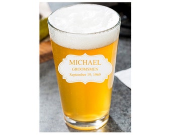 Personalized Pint Glasses 16oz - Custom Engrave Pint Beer Glass | Board Design
