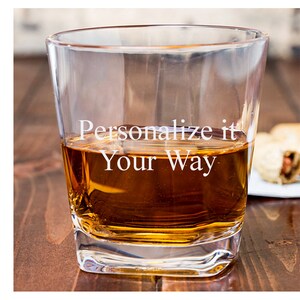 Personalized Cube Rocks Glass – Whiskey Glass