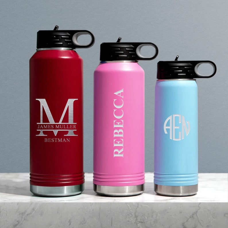 Personalized Stainless Steel Water Bottle: Engraved Insulated Sports ...