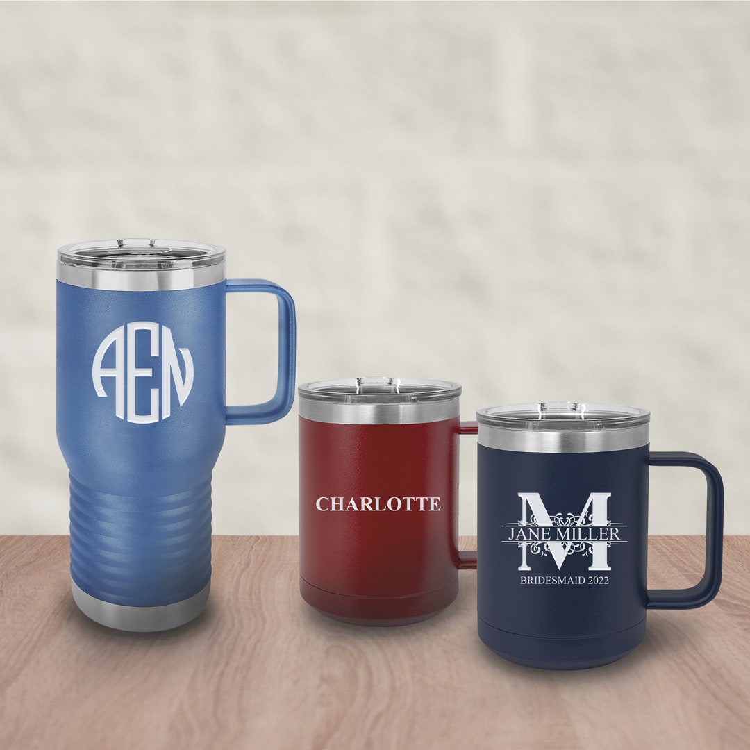 Personalized Stainless Steel Vacuum Insulated Mug With Slider Lid - Etsy
