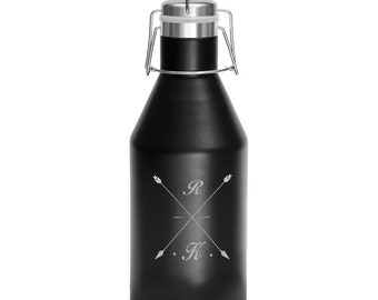 Personalized Black Matte Crosshair Beer Growler