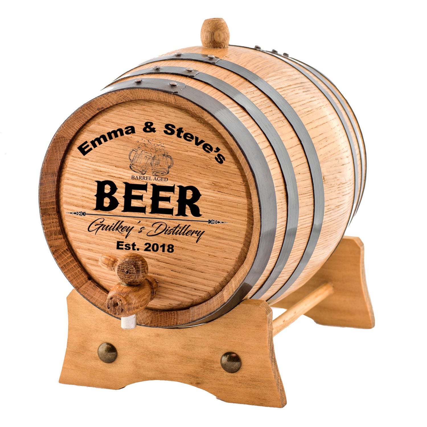 Personalized Beer Oak Barrel Custom Engraved Oak Barrel Etsy