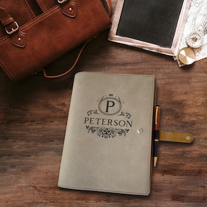 Personalized Hermes Leatherette Book/Bible Cover with Snap Closure