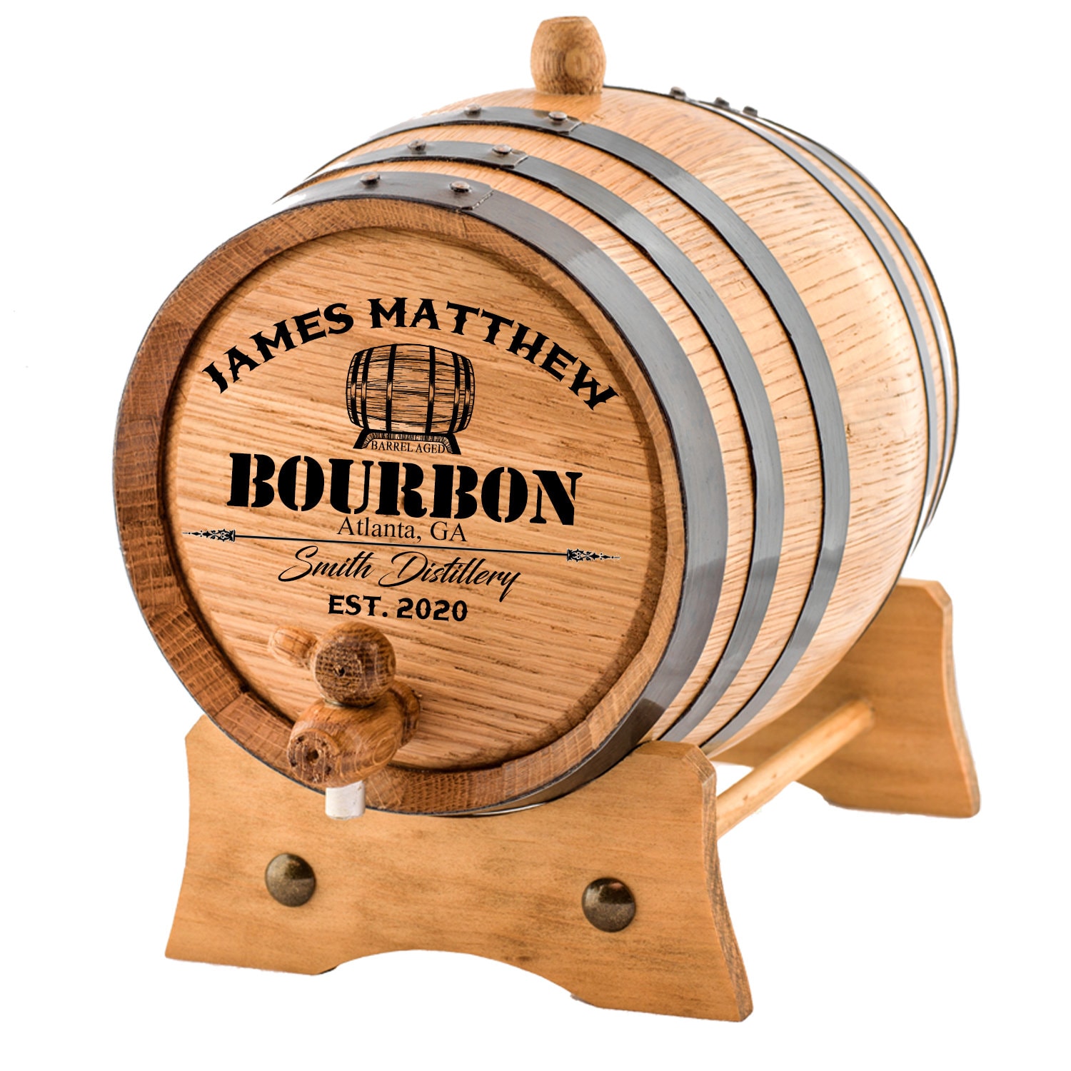 Personalized Bourbon Aging Barrel: Custom American White Oak