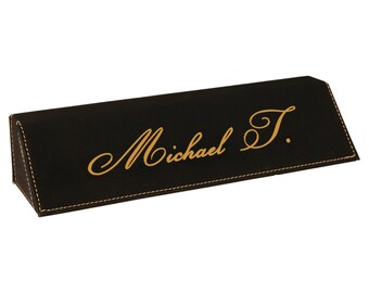 Personalized Leatherette Small Desk Name Plate