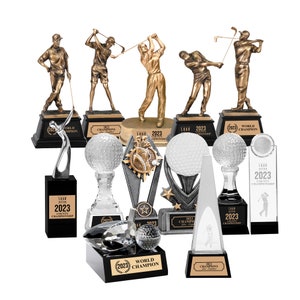 Custom Golf Trophy | Custom Sports Trophy| Free Shipping | No Engraving Fee | Corporate Award