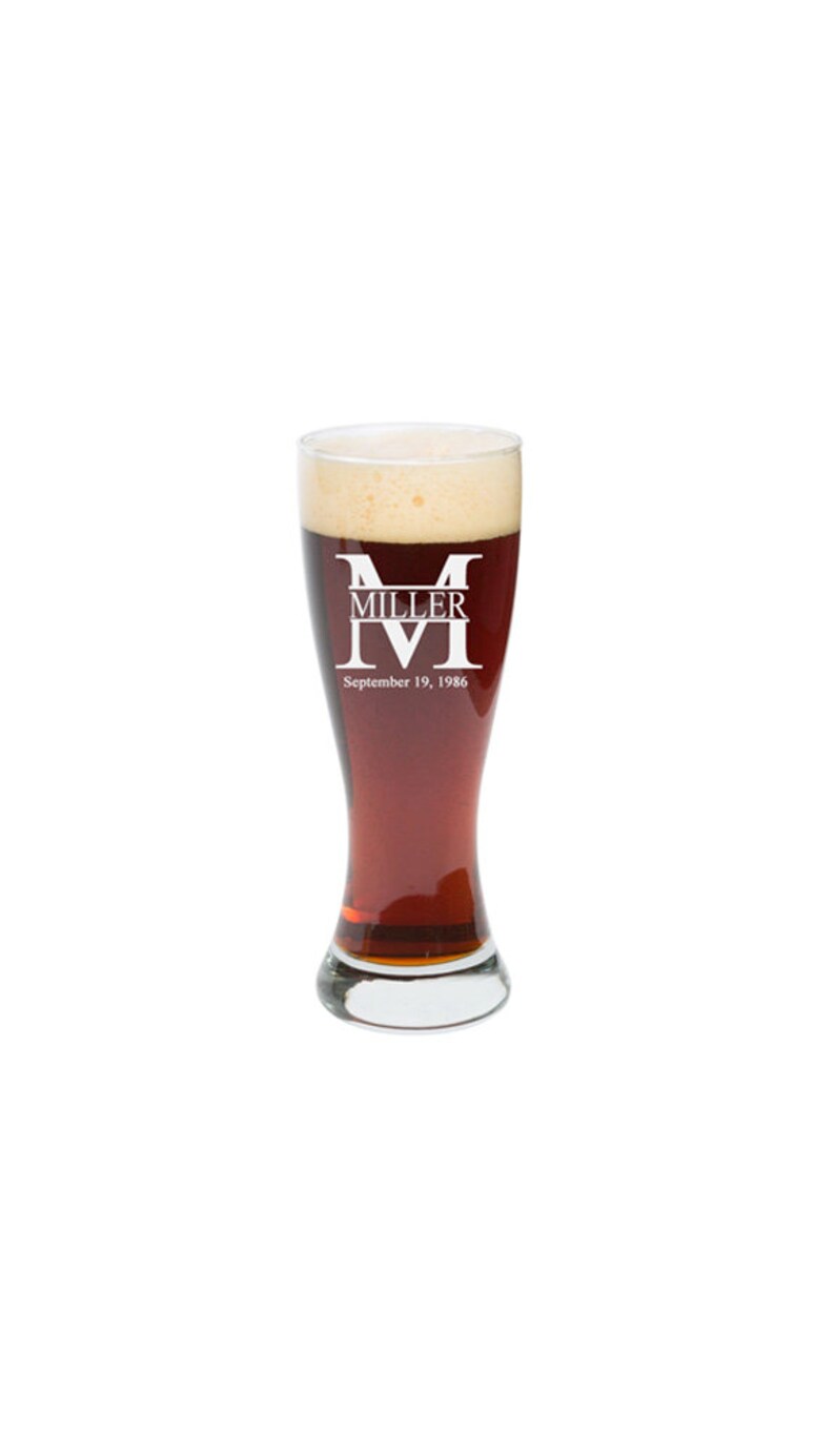 Beer Glass Miller Design Personalized Pilsner Glass 16 oz