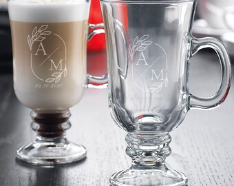 Custom Clear Glass Irish Coffee Mug - Personalized 10 Oz Footed Mug - Etsy
