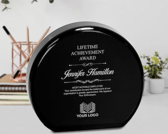 Premio acrílico personalizado con círculo biselado: placa grabada con láser personalizada