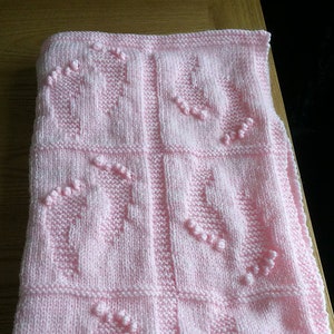 Baby Footprints Blanket Knitting Pattern PDF ONLY.