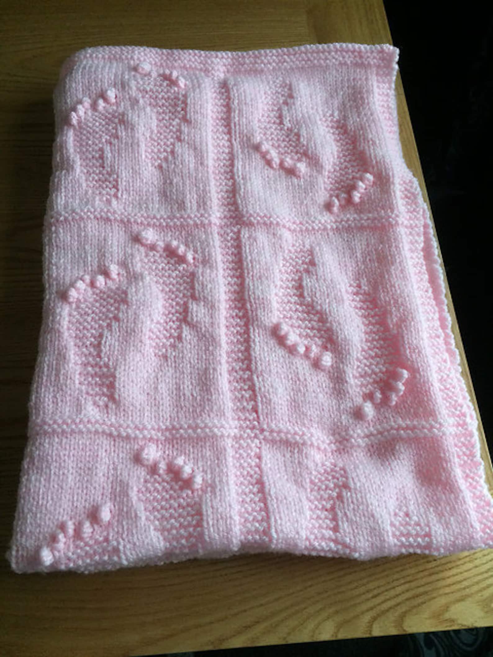 Baby Footprints Blanket Knitting Pattern PDF ONLY. Etsy